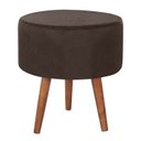 Ver imagem 1 de Puff Puf Redondo Pes Palito 44x40cm Suede Marrom MPassos