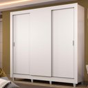 Ver imagem 1 de Guarda Roupa Casal Madesa Lyon Plus 3 Portas de Correr 4 Gavetas com Pés - Branco