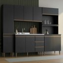 Ver imagem 1 de Armário de Cozinha Modulada Compacta 4 Peças 2,40m Essenza Móvel na Caixa