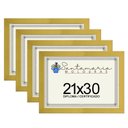 Ver imagem 1 de Kit 4 Molduras Porta Diploma Certificado A4 21x30 Amarelo