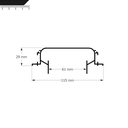 Ver imagem 3 de Perfil de Led Aluminio Embutir Gesso Luz Indireta no Frame P/ Duas Fitas 1 Metro