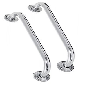 Alça Apoio Barra Inox Kit 2 Uni 50cm Acessibilidade Cadeirante Idoso Deficiente Banheiro