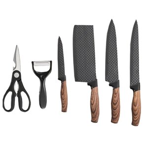 Jogo de Facas Normandia 6 Peças Antiaderente Cutelo Tesoura
