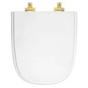 Ver imagem 1 de Assento Sanitário Laqueado Soft Close Ibiza Branco para vaso Incepa com Ferragem Dourada
