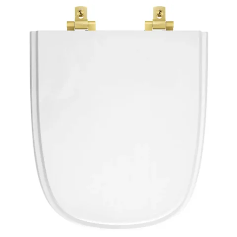Assento Sanitário Laqueado Soft Close Ibiza Branco para vaso Incepa com Ferragem Dourada