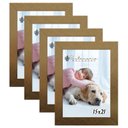 Ver imagem 1 de Kit 4 Molduras Porta Retrato 15X21 Dourado