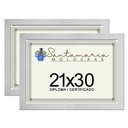 Ver imagem 1 de Kit 2 Molduras Porta Diploma Certificado A4 21x30 Branco