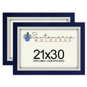 Ver imagem 1 de Kit 2 Molduras Porta Diploma Certificado A4 21x30 Azul