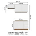 Ver imagem 4 de Armário de Cozinha Compacta 180cm Rustic/Branco Glamy Madesa 09