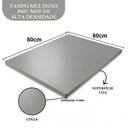 Ver imagem 2 de Tampo Mesa 80x80 Mdf 15mm Cinza 0,80x0,80 Prateleira Arrigo Móveis