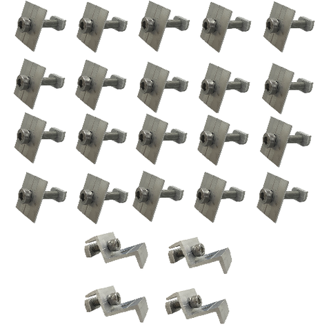 Kit 24un Grampo 20 Intermerdiario e 4 Finais Painel Placa Solar