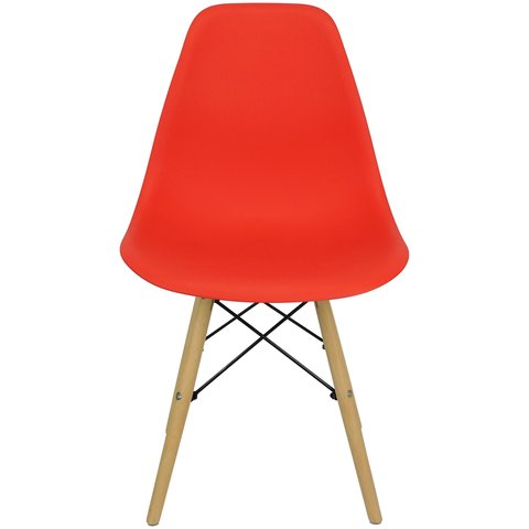 Kit 3 Cadeiras Charles Eames Eiffel Wood Design - Vermelha Vermelho
