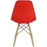 Kit 3 Cadeiras Charles Eames Eiffel Wood Design - Vermelha Vermelho - 5
