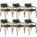 Ver imagem 1 de Kit 06 Cadeiras para Sala de Jantar Estar Living Giorgia B04 Suede Verde Musgo