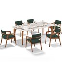 Ver imagem 3 de Kit 06 Cadeiras para Sala de Jantar Estar Living Giorgia B04 Suede Verde Musgo