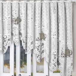 Cortina Renda Cascata Cozinha Branca Bule Cinza 3x100 Alt - 3