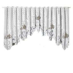 Cortina Renda Cascata Cozinha Branca Bule Cinza 3x100 Alt - 4