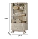 Ver imagem 3 de Cristaleira com Espelho Led 4 Portas 2 Gavetas Moss - Calacata/off White