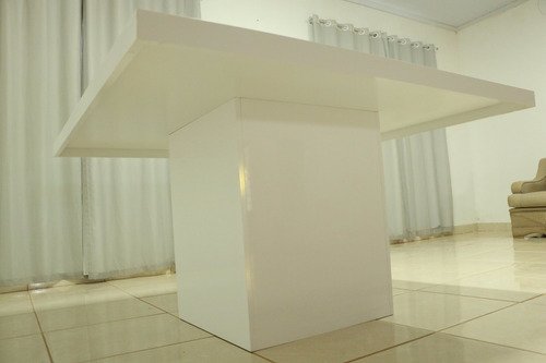 Mesa Quadrada Branca Para Sala De Jantar Laca + Vidro - 4