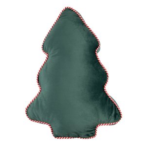 Almofada Veludo Árvore de Natal com Cordão de Bengala Doce 37x53cm