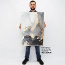 Ver imagem 2 de Quadro Decorativo em Canvas Abstrato Mármore Gray TaColado Moldura Flutuante 4,5cm Branca 90 x 60cm