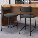 Ver imagem 2 de Banqueta Baixa Bar Cozinha Sala de Jantar Whisky Elira L02 Couríssimo Whisky Linho Chumbo - Lyam de
