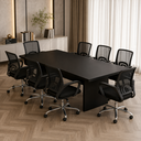 Ver imagem 1 de Mesa de Reunião para Escritório 8 Lugares 220x100cm Tampo 30mm ME4190 Preto - Tecnomobili