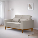 Ver imagem 1 de Sofá Living Valência 1,58mt C/base Madeira de Reflorestamento - Espuma D-28 - Linho Bege