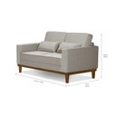 Ver imagem 3 de Sofá Living Valência 1,58mt C/base Madeira de Reflorestamento - Espuma D-28 - Linho Bege