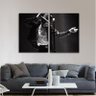 Quadro Michael Jackson em Preto e Branco em Tecido 2 Peças - 3