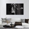 Quadro Michael Jackson em Preto e Branco em Tecido 2 Peças - 1
