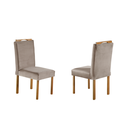 Ver imagem 4 de Conjunto Sala de Jantar Roma Mesa e Cadeiras Bege Madeira Maciça