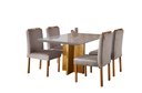 Ver imagem 2 de Conjunto Sala de Jantar Roma Mesa e Cadeiras Bege Madeira Maciça
