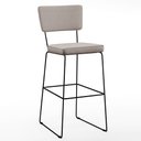 Ver imagem 3 de Kit 2 Banquetas Alta para Cozinha Sala de Jantar Base em Aço Fixa Allana L02 Linho Bege - Lyam