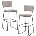 Ver imagem 1 de Kit 2 Banquetas Alta para Cozinha Sala de Jantar Base em Aço Fixa Allana L02 Linho Bege - Lyam