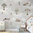 Ver imagem 4 de Papel de parede balãozinho aviãozinho infantil para quarto de bebê M² PP61