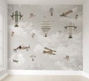 Ver imagem 1 de Papel de parede balãozinho aviãozinho infantil para quarto de bebê M² PP61