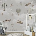 Ver imagem 3 de Papel de parede balãozinho aviãozinho infantil para quarto de bebê M² PP61