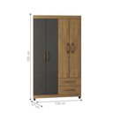 Ver imagem 2 de Conjunto Guarda Roupa 4 Portas e Cômoda Elise Freijó Grafite
