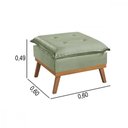 Ver imagem 2 de Puff Quadrado Acquablock Pillow Estofado Sala Pé Madeira Verde