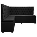 Ver imagem 5 de Kit Canto Alemão 4 Lugares com Baú e Capitonê Veludo Preto 1,25x1,60m Sofa Store