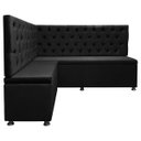 Ver imagem 5 de Kit Canto Alemão 4 Lugares com Baú e Capitonê Veludo Preto 1,25x1,60m Sofa Store