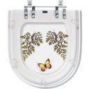 Ver imagem 1 de Acento Sanitário Acrílico Carrara Transparente Decorada Borboleta Amarela para Deca