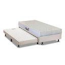 Ver imagem 1 de Cama Box c/Auxiliar Solteiro: Colchão Espuma Herval AG65 Frontier + Base CRC Courano Branco(88x188)