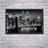 Poster com Moldura Ponte Do Brooklyn Nova York em Preto e Branco sem Vidro 90x60cm - 3