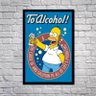 Poster com Moldura Homer Simpson Brinde Ao Álcool sem Vidro 60x90cm - 1