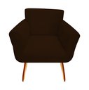Ver imagem 2 de Poltrona Decorativa Sabrina Couro Marrom Pés Madeira Ms Decor