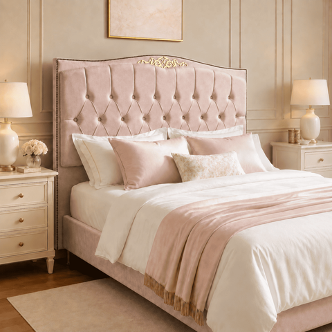 Cabeceira Greta 160cm Estofada Veludo p/ Cama Box Casal Queen Quarto