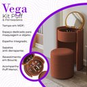 Ver imagem 4 de Kit Puff Penteadeira Vega com Espelho e Puff Menor Boucle Premium Maquiagem Quarto - Terra Cota