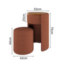 Ver imagem 2 de Kit Puff Penteadeira Vega com Espelho e Puff Menor Boucle Premium Maquiagem Quarto - Terra Cota